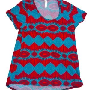 Lularoe Scoop Print Classic T Print Knit STRETCH Blouse Top NWT size Small